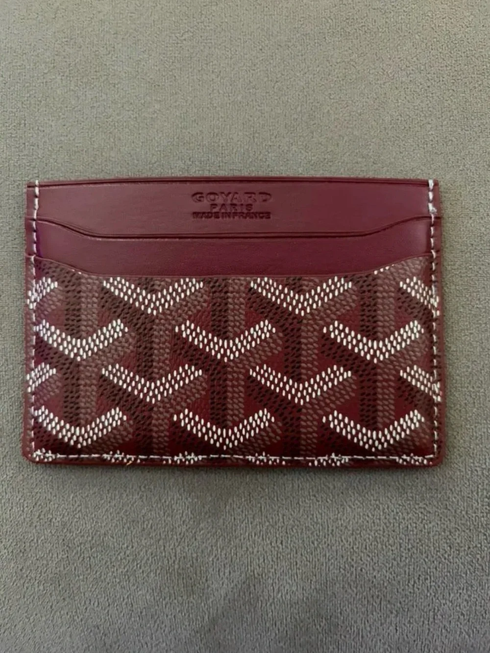 Goyard Burgundy and White Card Case